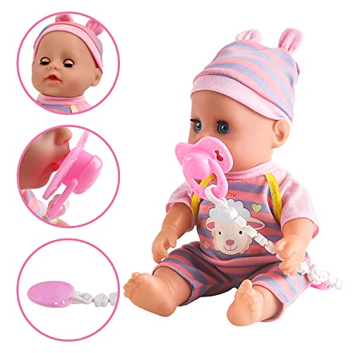 12" Baby Doll Play Set with Crib, Mobile, High Chair, 21 PCS T271217