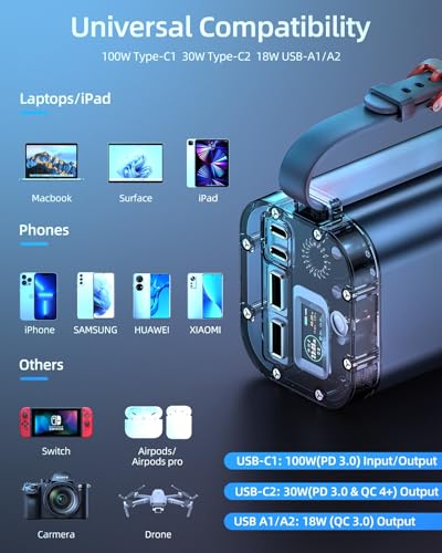 100W 40000mAh Portable Power Bank with Digital Display V596