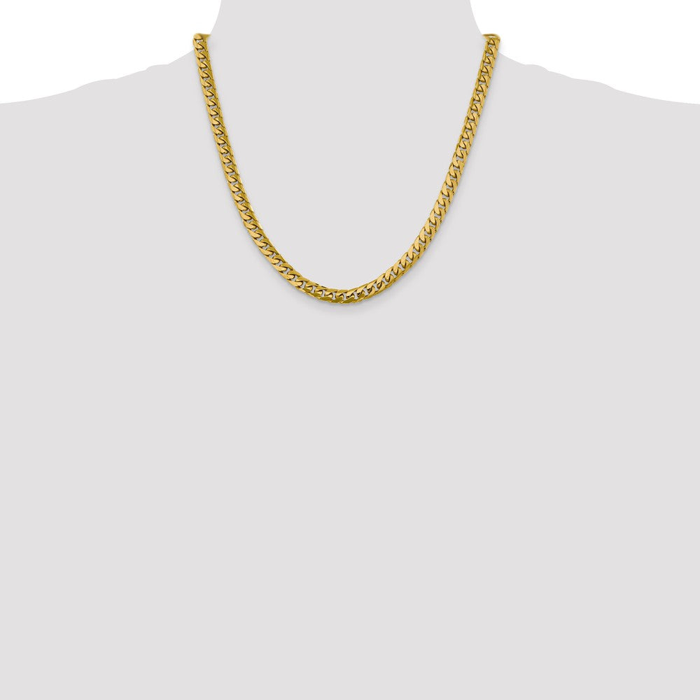 14kt Yellow Gold 6.25mm Solid Miami Cuban Chain 20 inch Lobster Clasp S17122