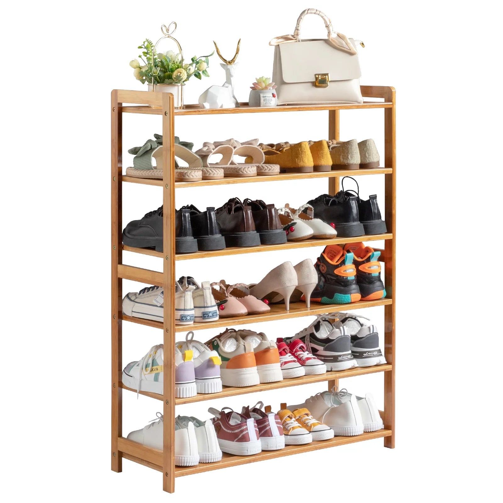 6-Tier Bamboo Wood Shoe Shelf O4460
