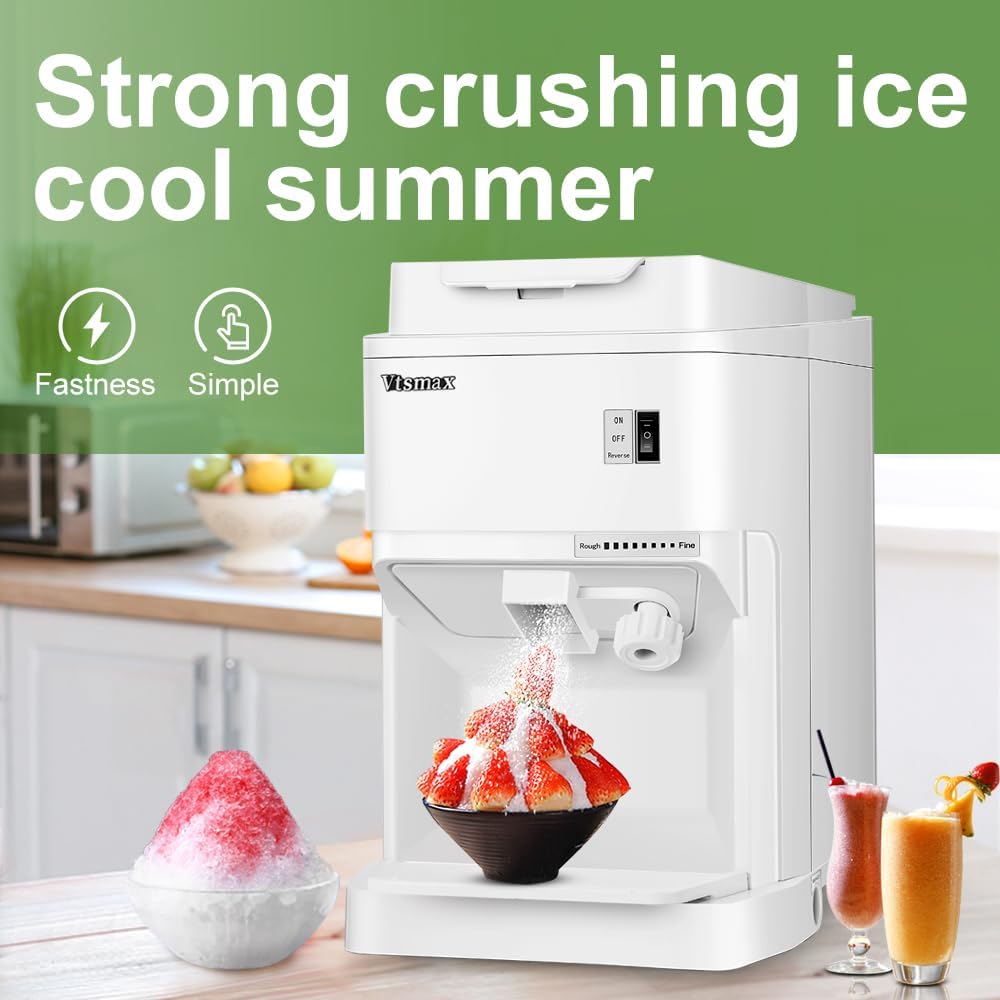 Electric Ice Shaver, 350W Snow Cone Machine, Ice Shaving Machine 440LBs/hr D5462