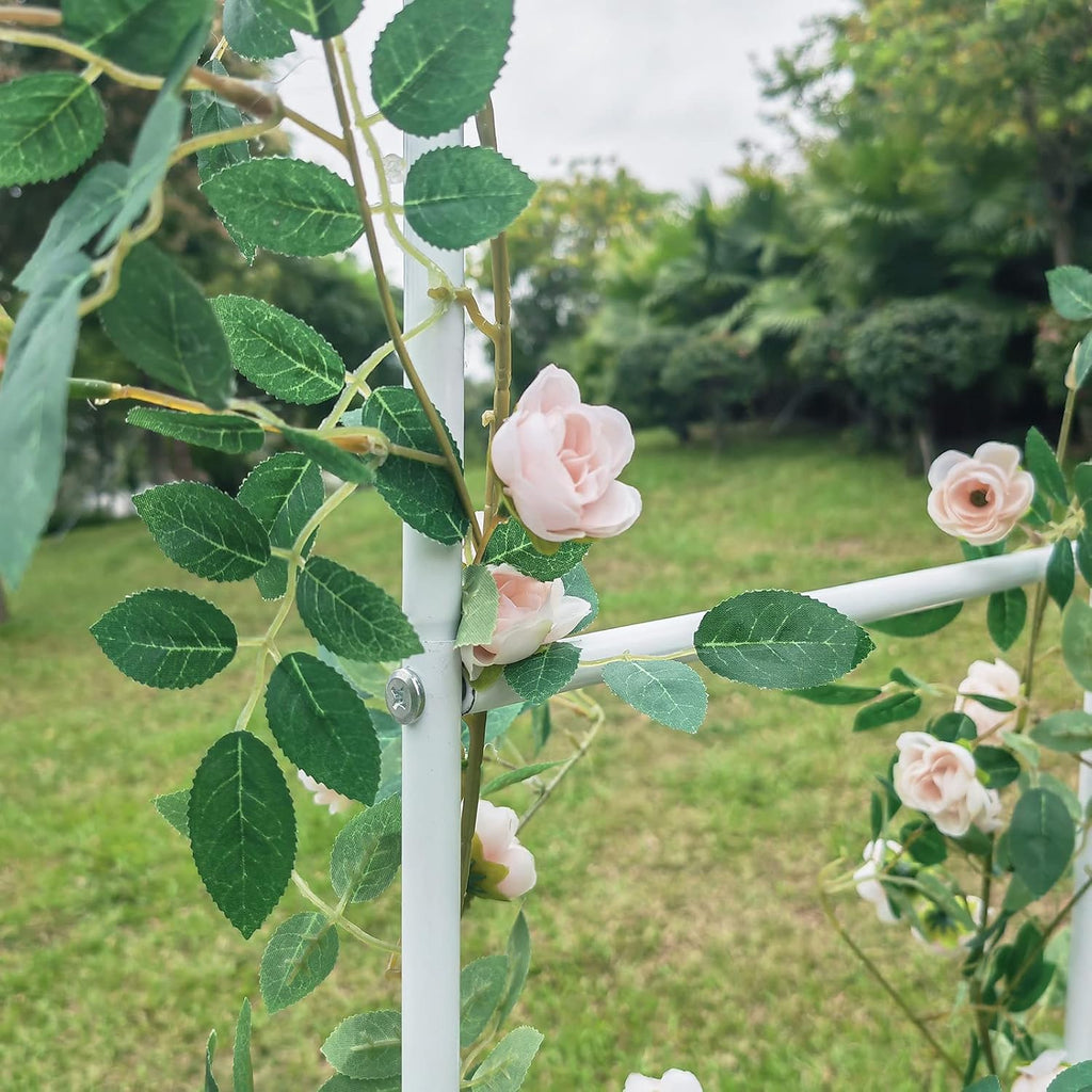 White Steel Garden Arch Arbor Trellis T411
