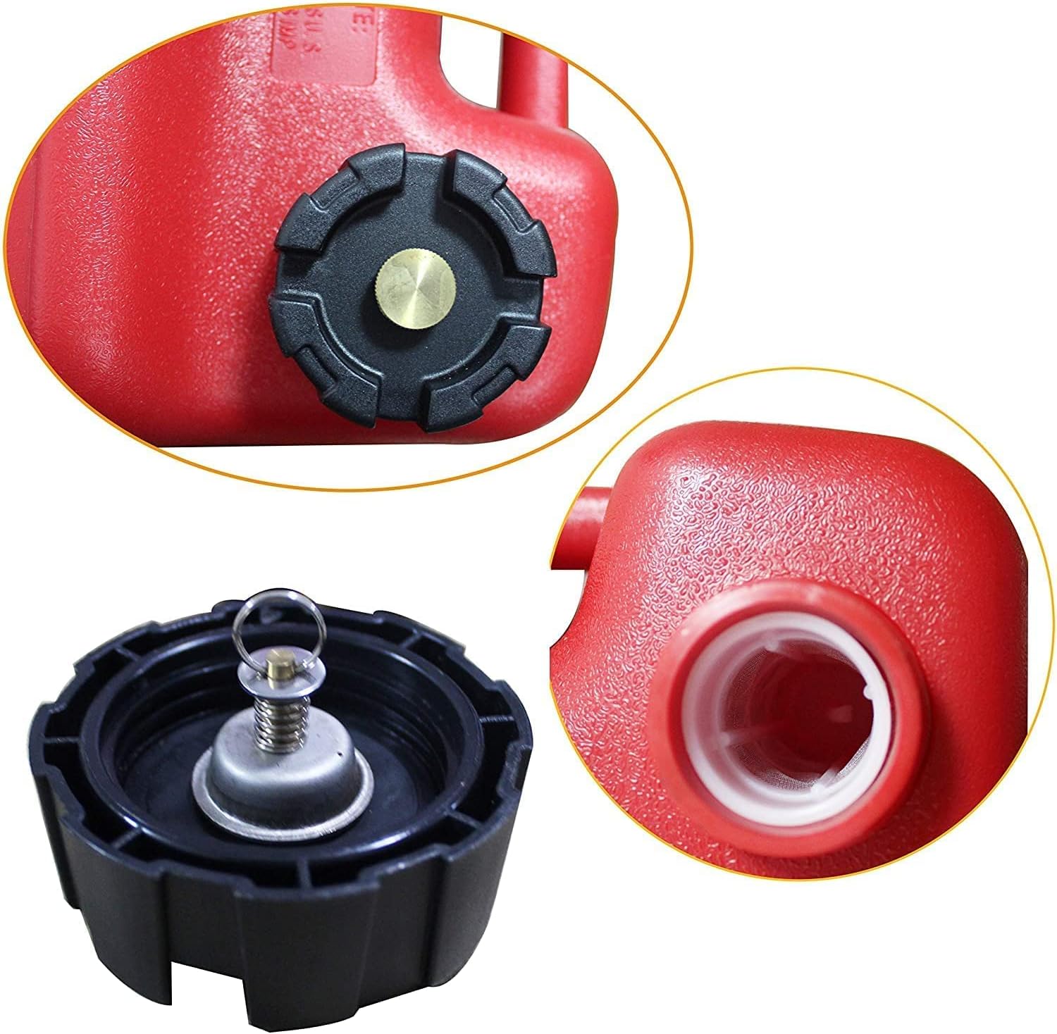 Red 24L 6 Gallon Portable Gasoline Can with Fuel Gauge S21380