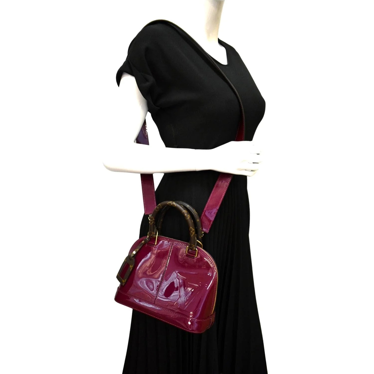 Red Leather Satchel Crossbody Bag B68106