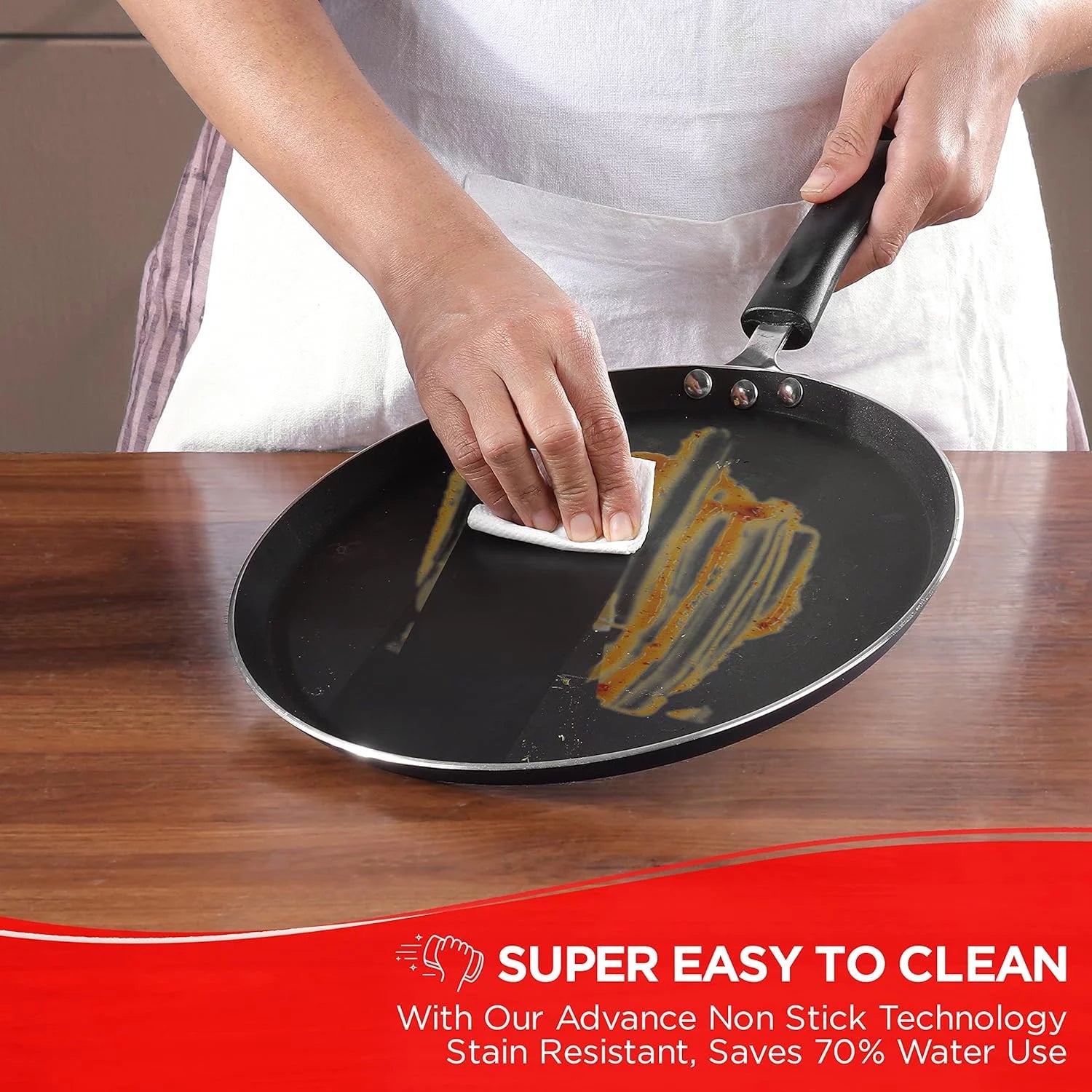 10" Non-Stick Flat Dosa Tawa Griddle Y4619