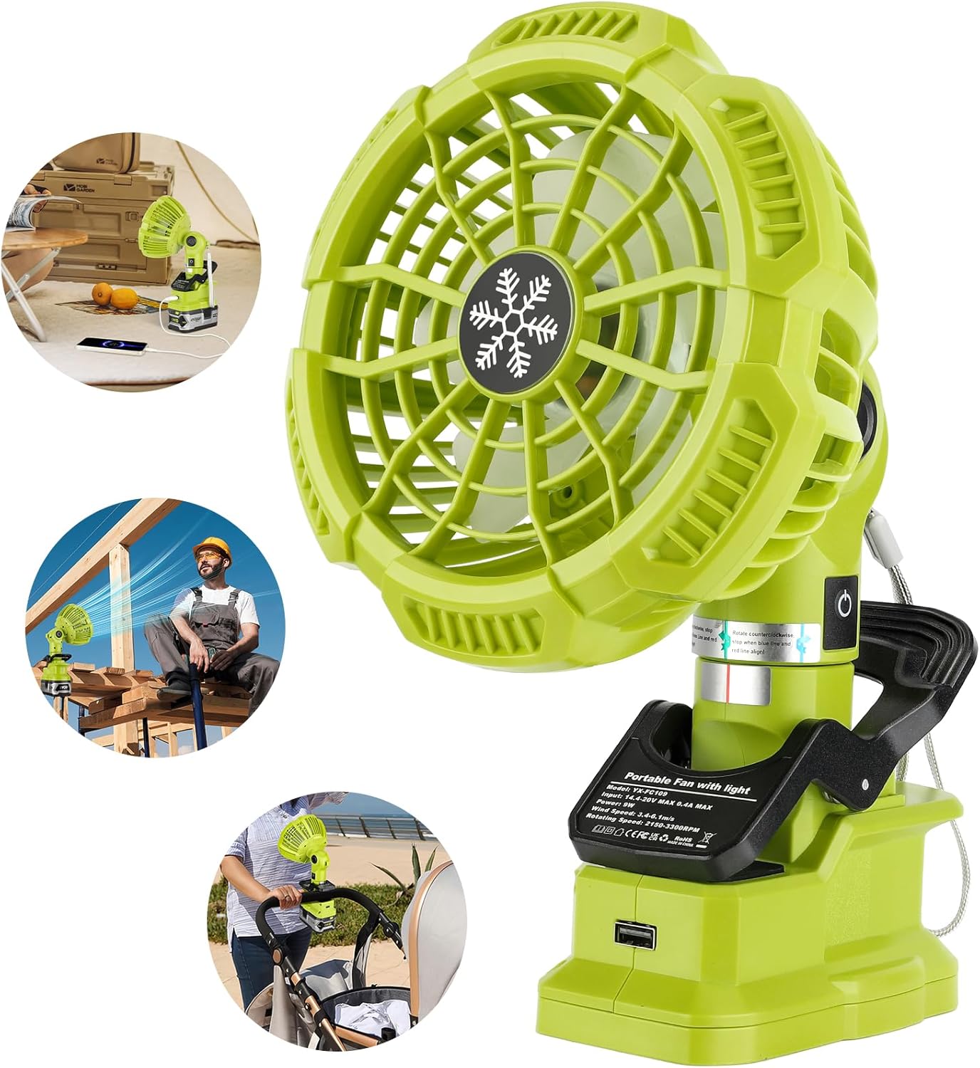 Portable Clip on Fan for 18v Battery H5990