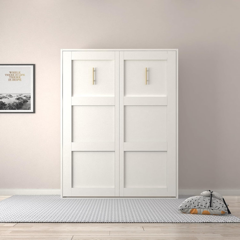White Full Size Vertical Murphy Bed Y6874