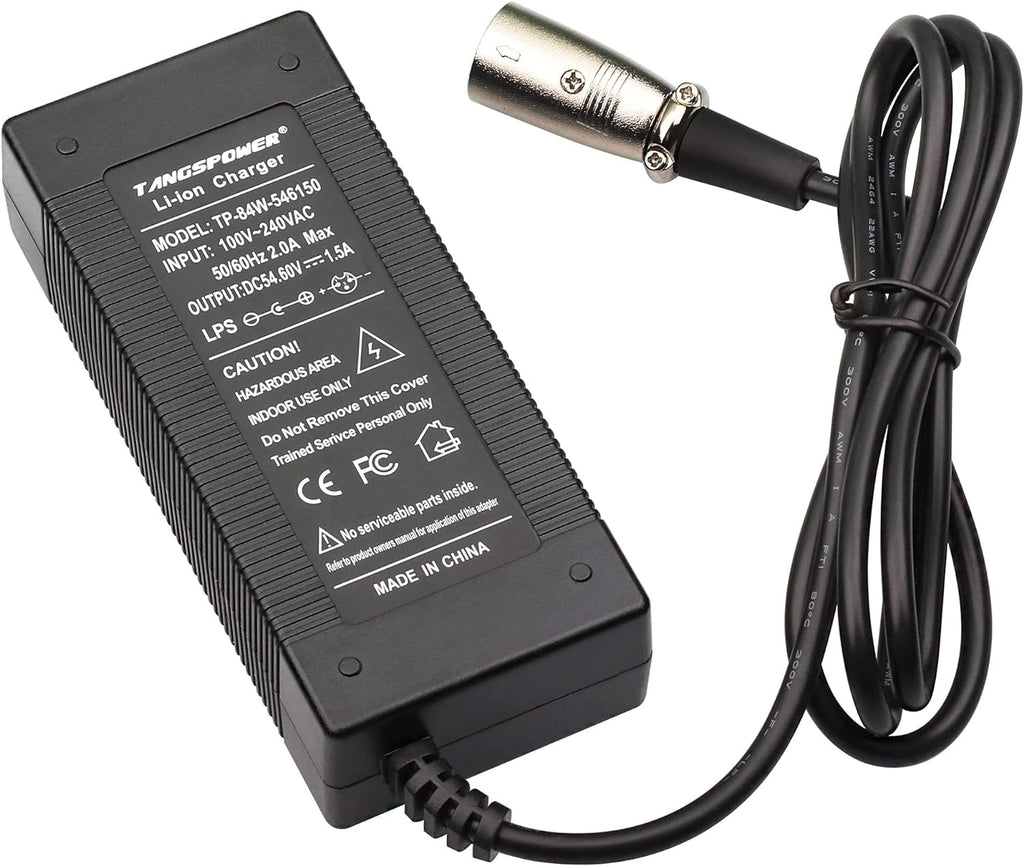 48V 54.6V 1.5A Electric Bike Charger 3-pin XLR Male Plug for 13S Lithium K796