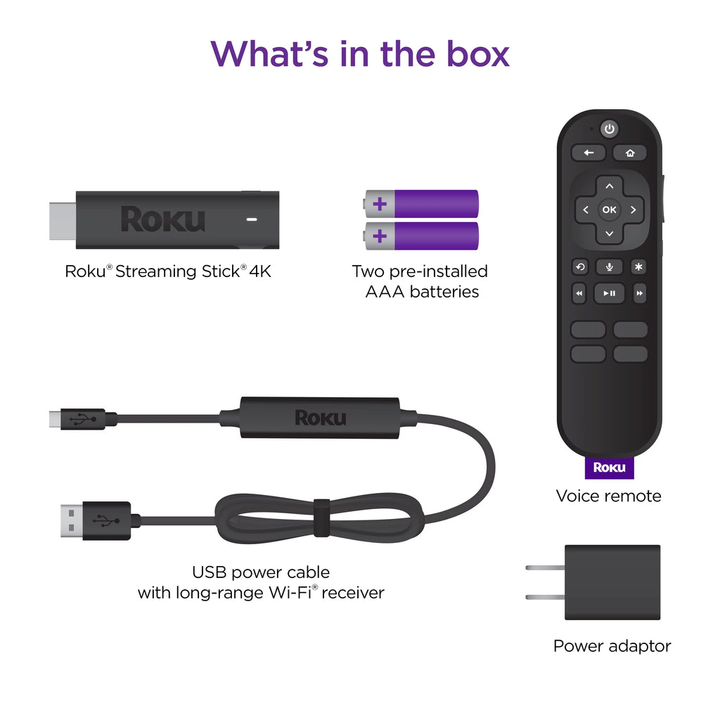 Roku Streaming Stick 4K Streaming Device with Voice Remote P289345