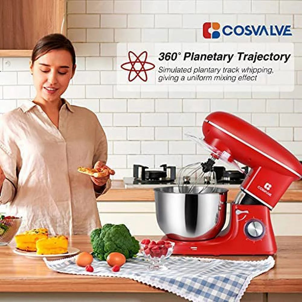6.2QT Stainless Steel Bowl Red Tilt-Head Electric Stand Mixer B5741