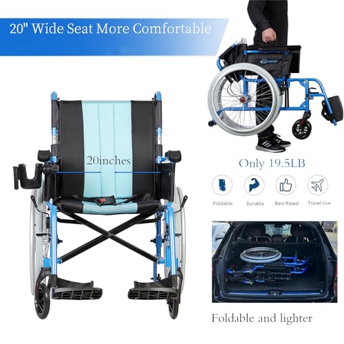 Silver Lightweight Self-propelled Wheelchair with Travel Bag H491