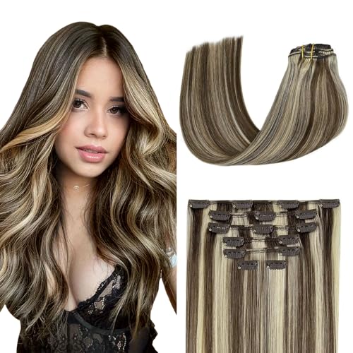 70G Dark Brown 100% Remy Human Hair Clip in Extensions 22 Inch T75668
