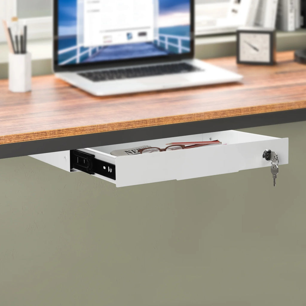 Under Desk Mounted Sliding Pull-out Drawer Storage Organizer M410772
