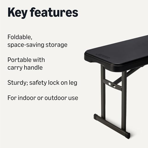 6ft White Folding Bench with Carrying Handle E7436