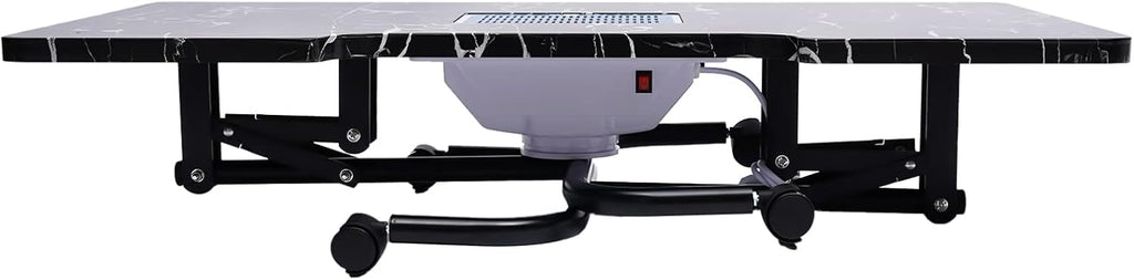 Portable Folding Nail Desk with Dust Collector 4 Wheels L12979