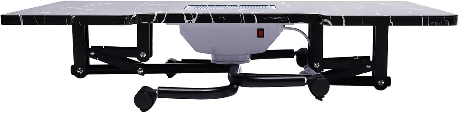 Portable Folding Nail Desk with Dust Collector 4 Wheels L12979