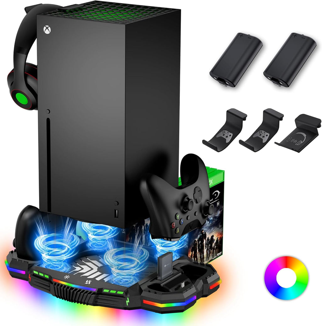 Vertical Dual Controller Charger Station Dock with Cooling Fan for Xbox Series X L4969