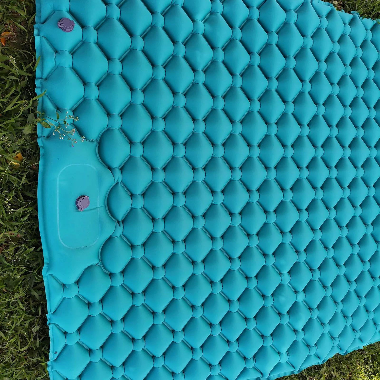 Blue Double Air Mattress with Pillow, 198X120X6cm A5872