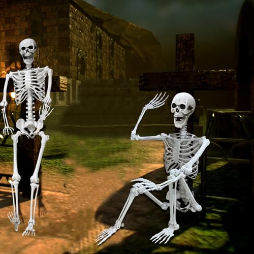 5.4Ft Halloween Life Size Human Skeleton with Movable Joints N86289