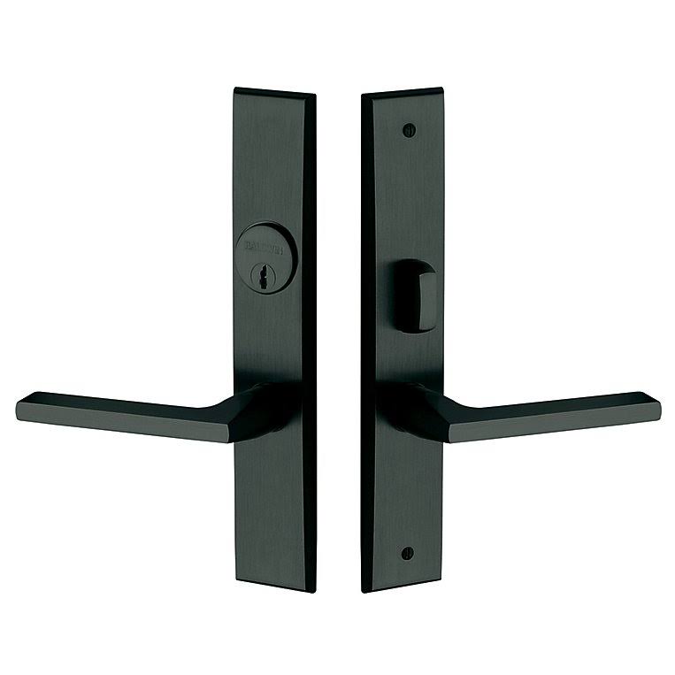 Satin Black Lever Single Cylinder Mortise Handleset Trim Set R228
