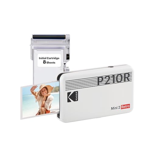 White Portable Photo Printer (2.1x3.4 inches) 8 Sheets + 60 Sheets Bundle Y997