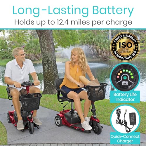 3 Wheel Mobility Scooter Electric Powered Folding Compact U7284