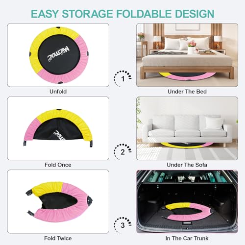 40'' Height-Adjustable Mini Trampoline with Sponge Handle E9187