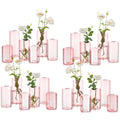 12pcs Pink Glass Bud Vases C270806