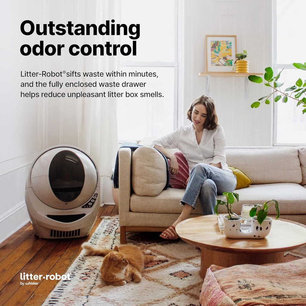 Beige Automatic Self-Cleaning Cat Litter Box A810768
