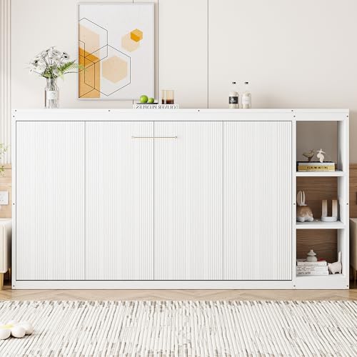 Full Size Horizontal Murphy Bed with Shelves N721978