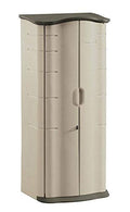 Compact Vertical Resin Storage Shed With Floor (2 x 2.5 Ft), Beige/Brown O669224