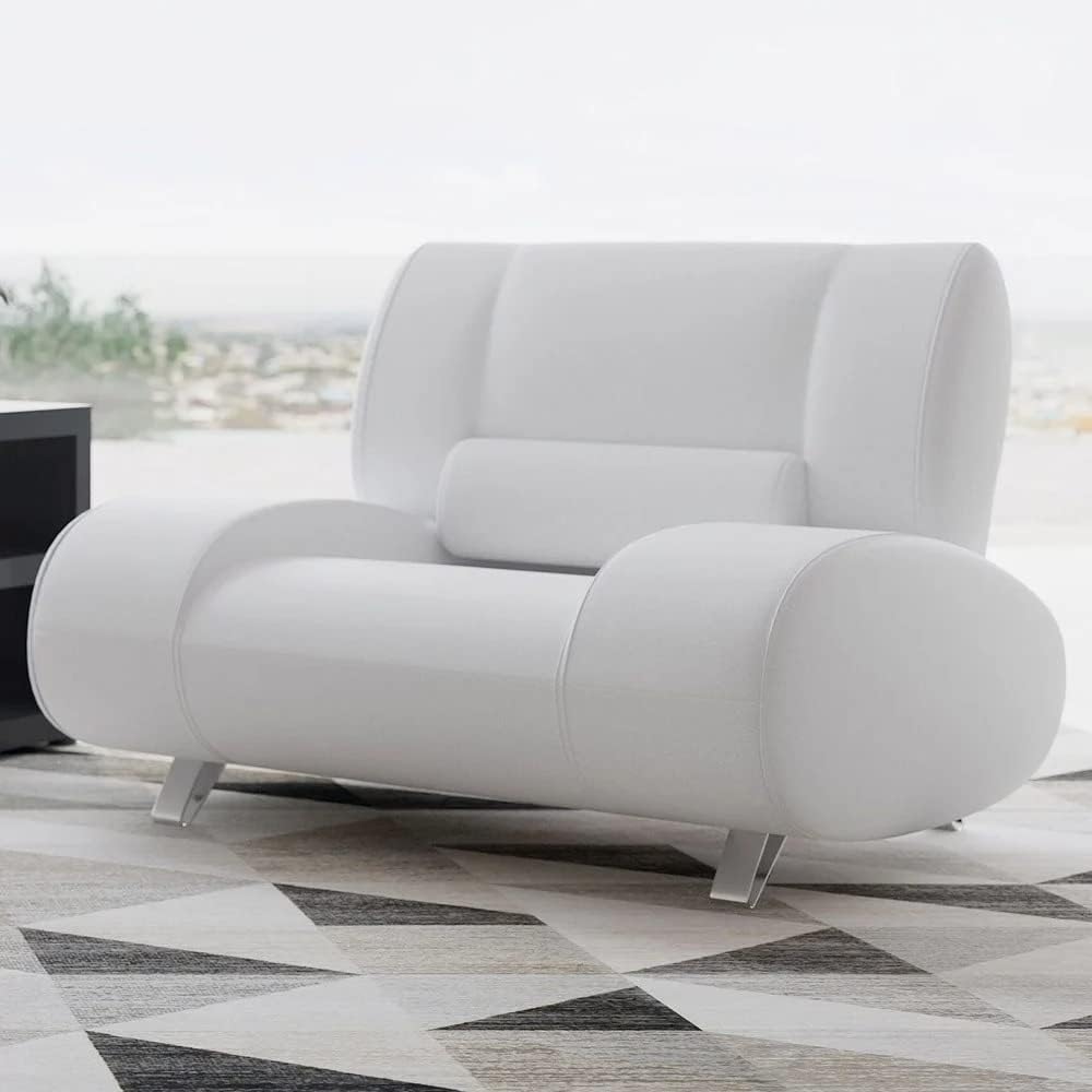 White Microfiber Leather Chair C6736