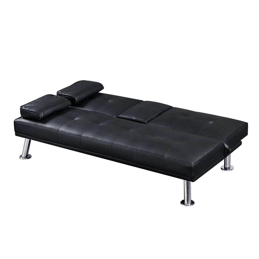 Faux Leather Loveseat Sofa Bed with Cup Holders L248516