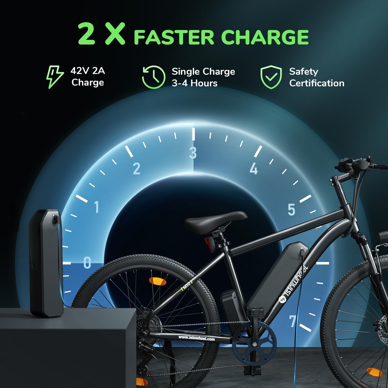 26" Electric Mountain Bike with 500W Brushless Motor and Removable Battery S590287