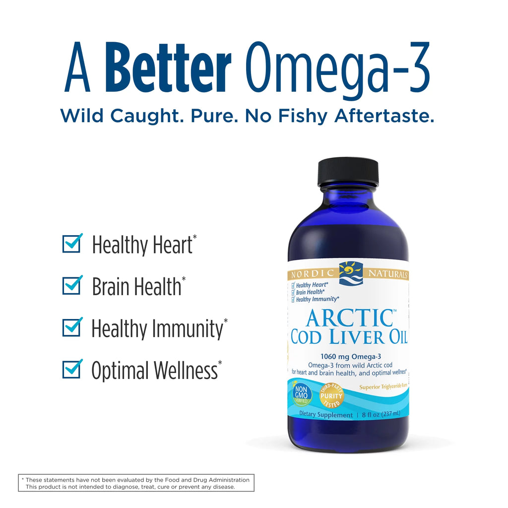 Arctic Cod Liver Oil Liquid, 1060 Mg, Unflavored, 8 Oz G88366