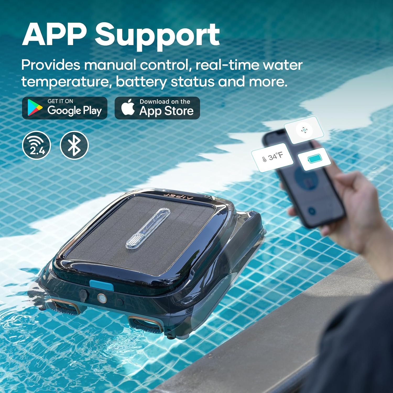 Robotic Pool Cleaner and Robotic Pool Skimmer J4573