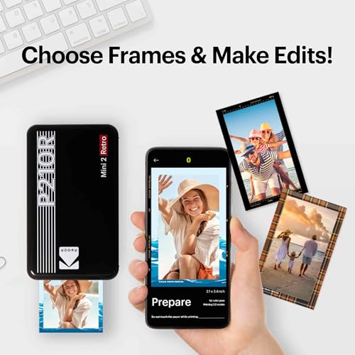 White Portable Photo Printer (2.1x3.4 inches) 8 Sheets + 60 Sheets Bundle Y997
