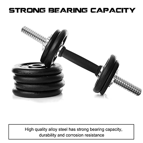 Threaded Dumbbell Rubber/Chrome Handles 1 Inch Pair, Adjustable Dumbbell Bar Handles A194336