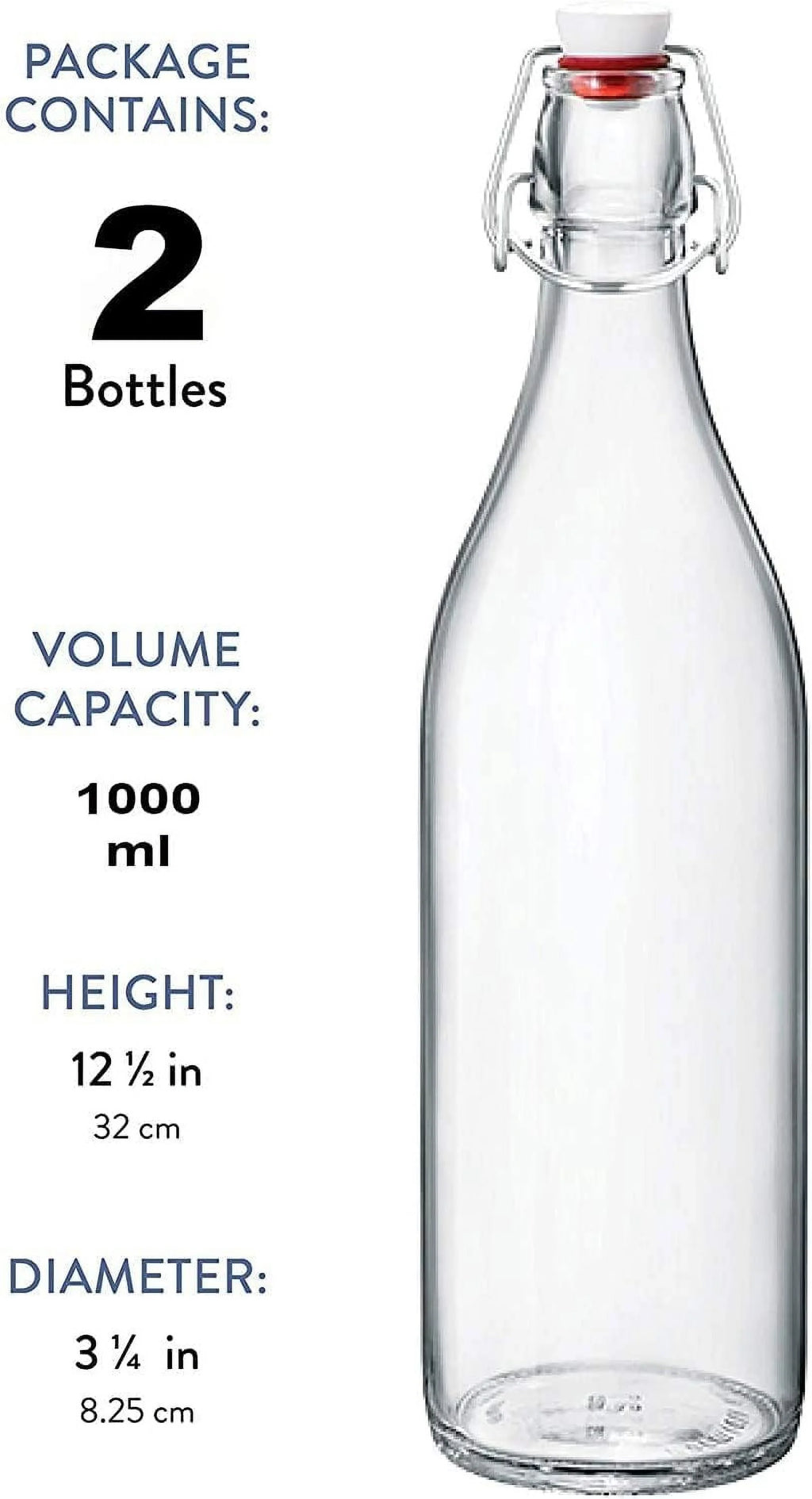 Clear Glass Bottle With Stopper, 33 3/4 oz. H546348