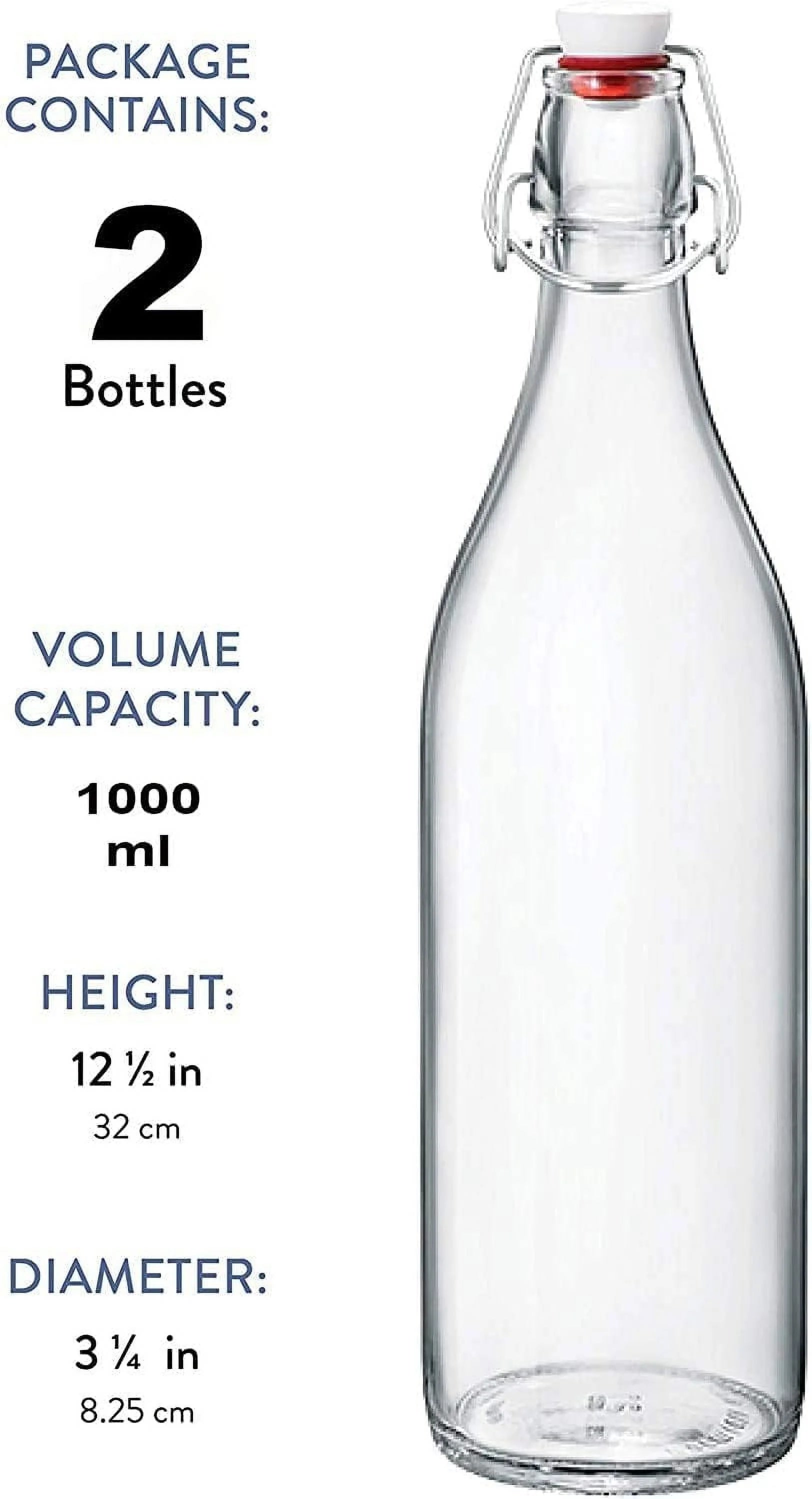 Clear Glass Bottle With Stopper, 33 3/4 oz. H546348