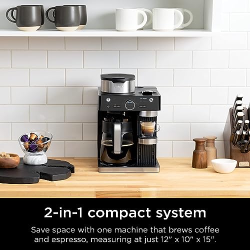 Black Espresso & Coffee Maker with Built-in Frother K7161