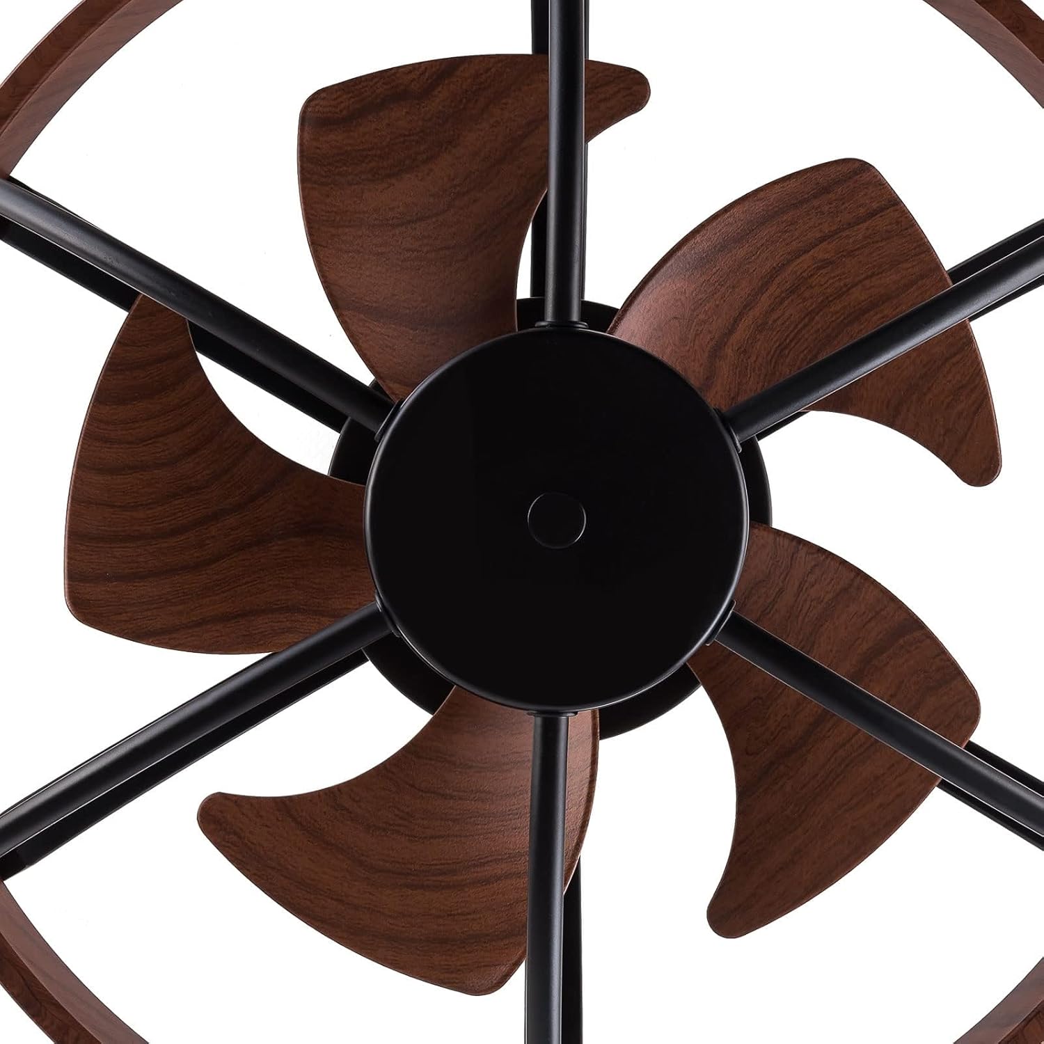 Black Cage Ceiling Fan with Light Remote Control P498