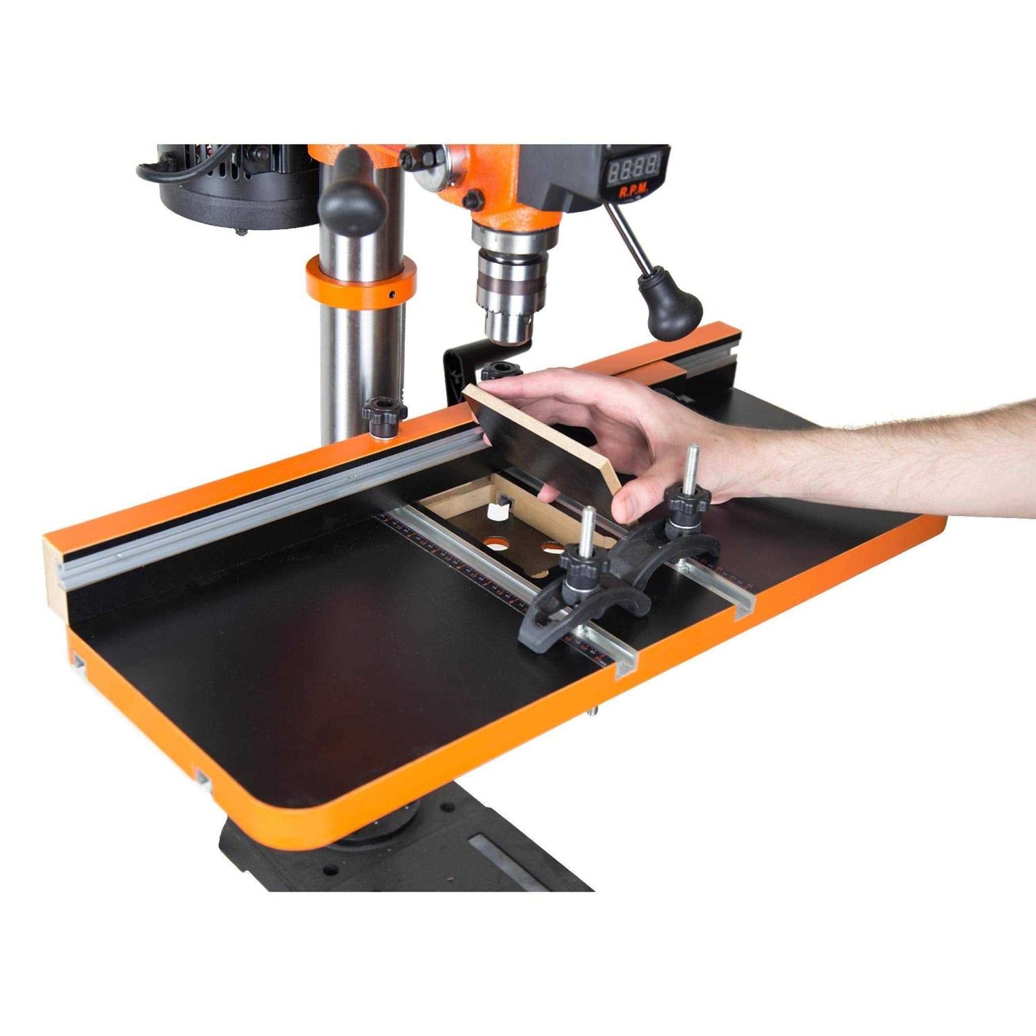 24-by-12-Inch Drill Press Table with Adjustable Fence and Stop Block Z660