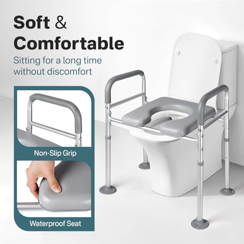 Elongated Raised Toilet Seat with Handles V38100