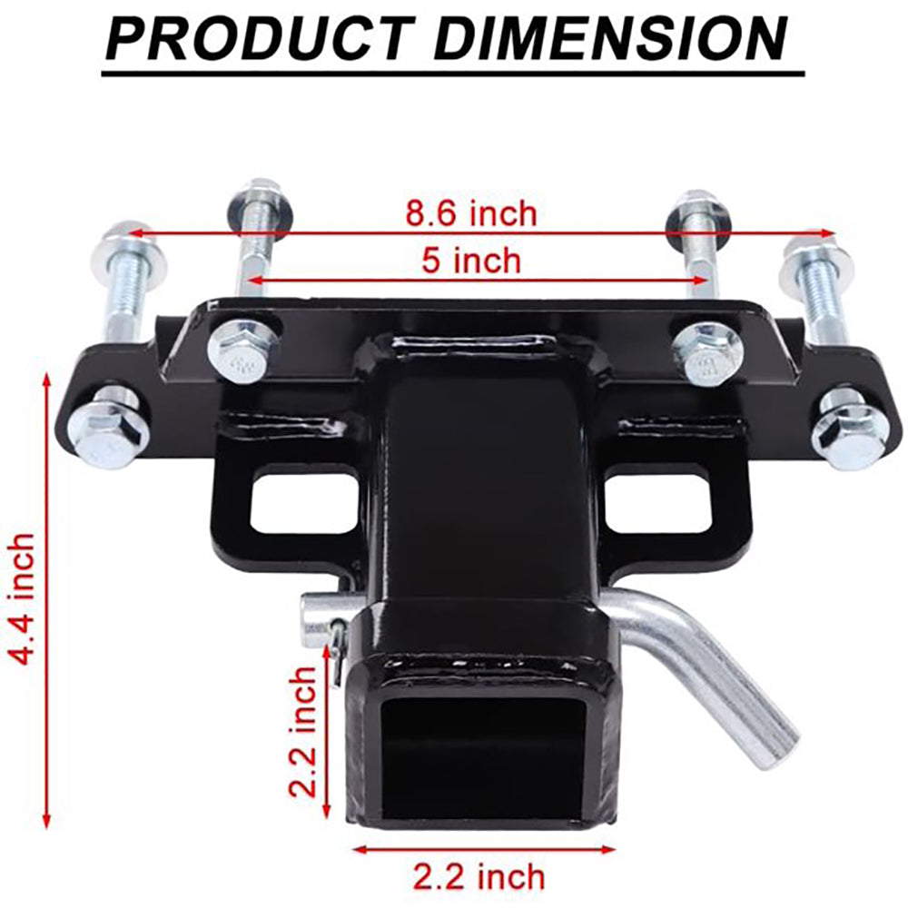 2" Rear Trailer Towing Hitch Receiver UTV Rear Attachment Black I678