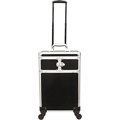 4 in 1 Aluminum Rolling Makeup Case with 360° Swivel Wheels E9623