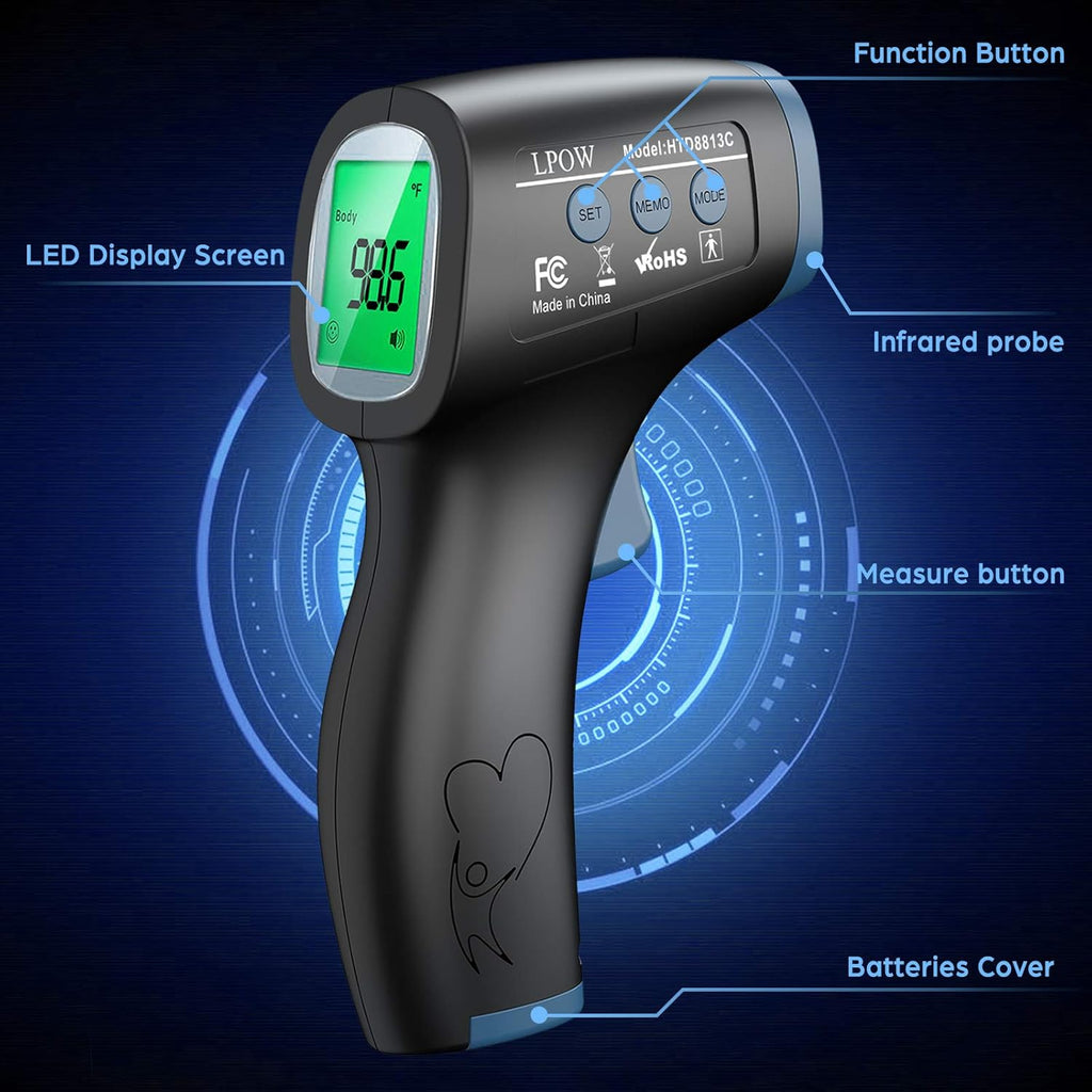 Touchless Infrared Digital Thermometer, Black J311445