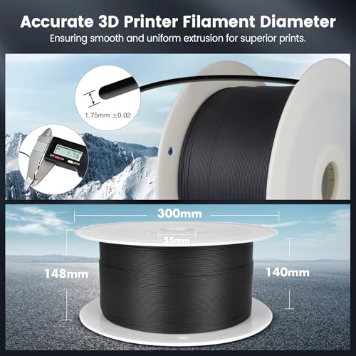 4kg PLA 3D Printer Filament Bundle, 1.75mm, 4 Black N42577