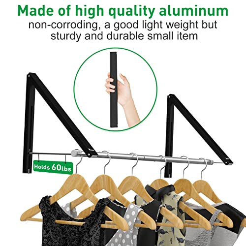 White Wall Mounted Folding Aluminum Clothes Drying Rack B94126