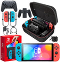 Nintendo Switch OLED Model with Neon Red/Blue Joy-Con and Pro Controller S4046